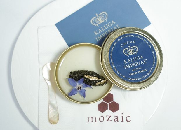 KALUGA CAVIAR: THE STAR IN AN EXCLUSIVE DINNER AT MOZAIC RESTAURANT GASTRONOMIQUE